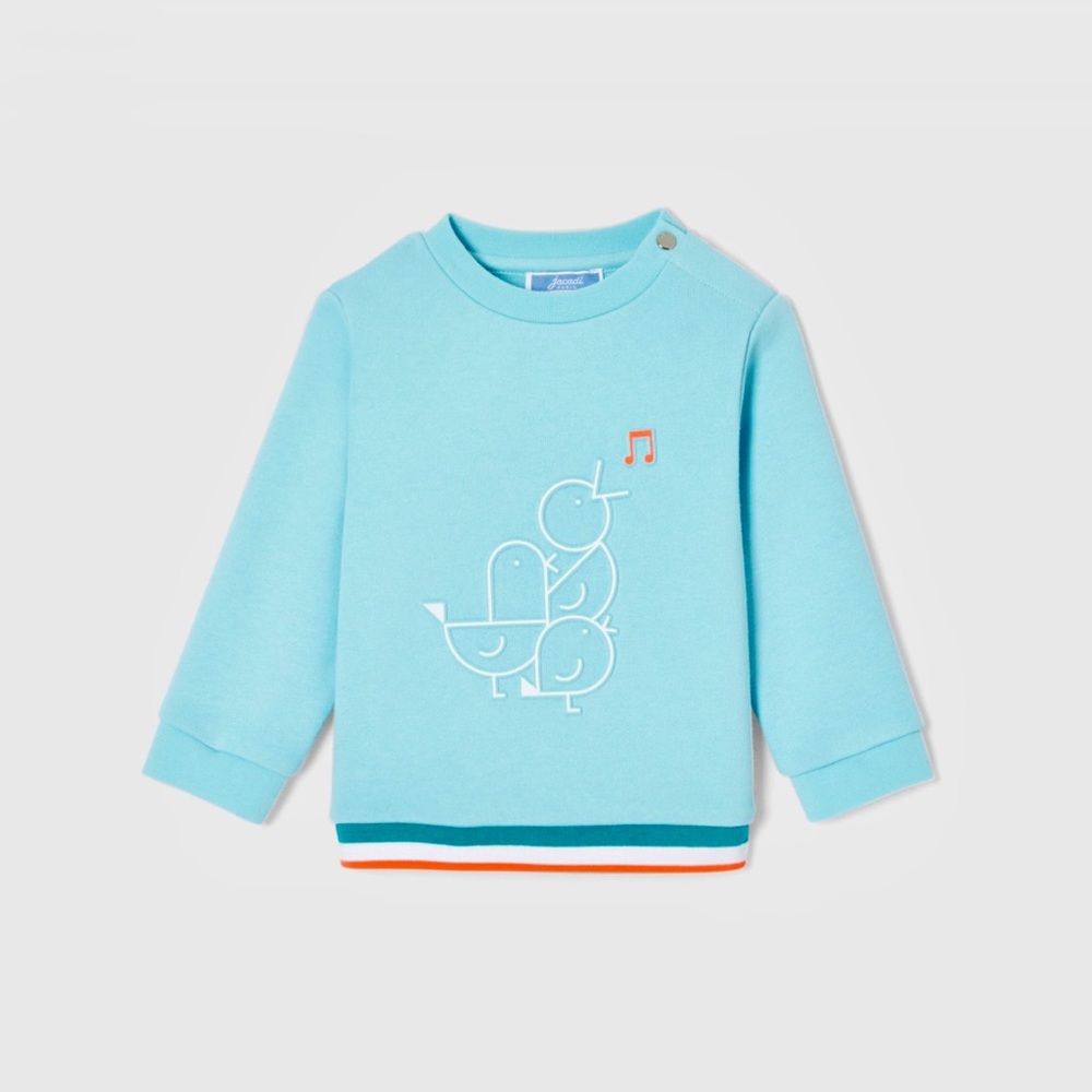 Jacadi baby boy sweatshirt in alize blue: 24 months NWT